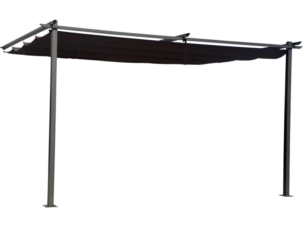 Pergola con tetto retrattile - 3 x 3 m - grigio antracite