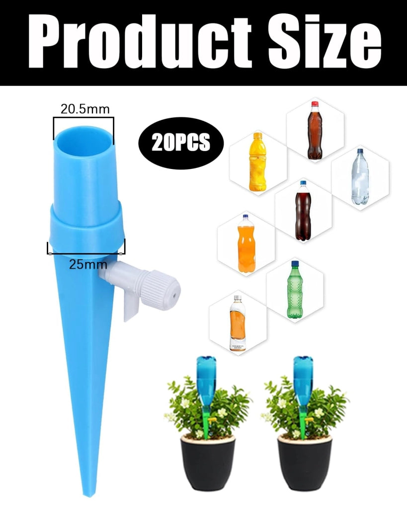 Kit di irrigazione, composto da 20 elementi, con valvola regolabile, per piante
