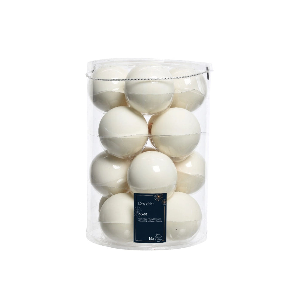 Box 16 Palline Vt luc/opac bianco caldo d8cm