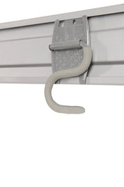 Gancio/supporto per aste, metallo, argento, 1x12x8 cm