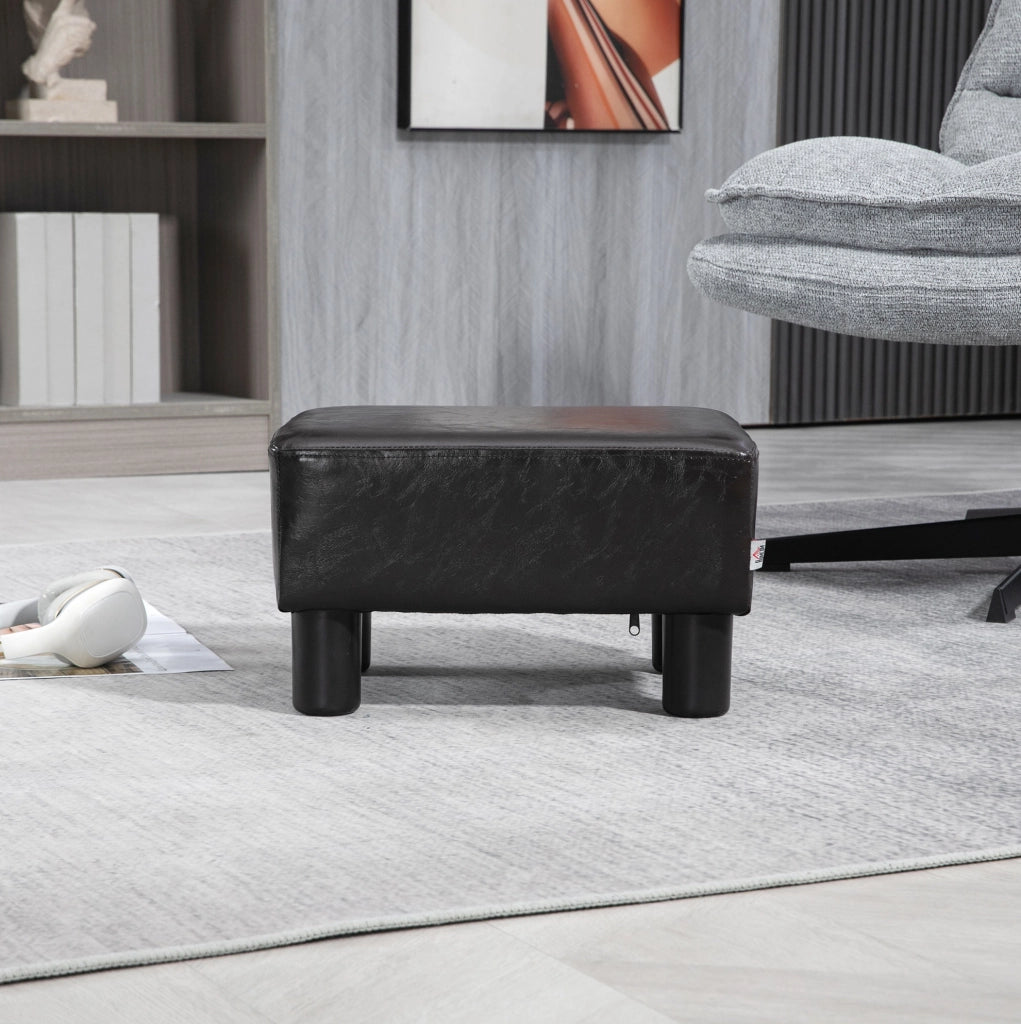 POUF poggiapiedi marrone in cuoio rigenerato