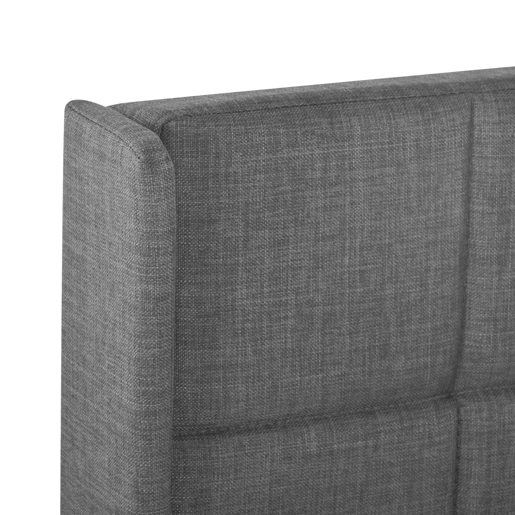Letto singolo imbottito 90x200 cm grigio in lino