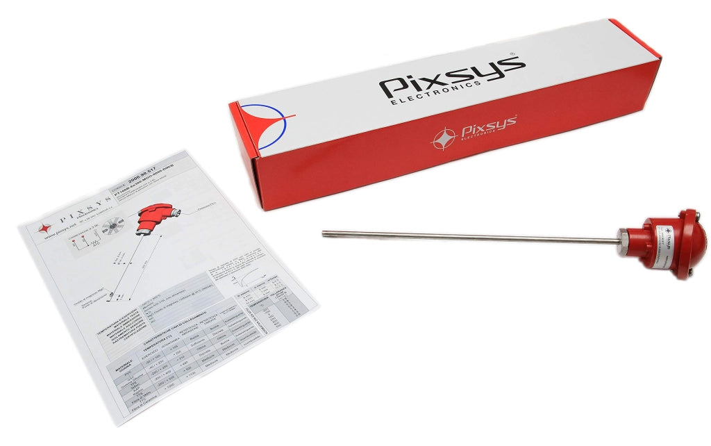 Sensore di temperatura PT100, modello Easy-up, dimensioni 6x300 mm, materiale MGO, con raccordo a compressione