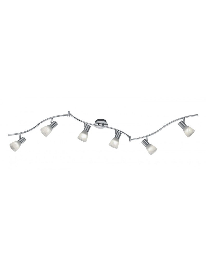 Lampada da Soffitto 6 Spot E14 Orientabili Levisto Nichel Trio Lighting