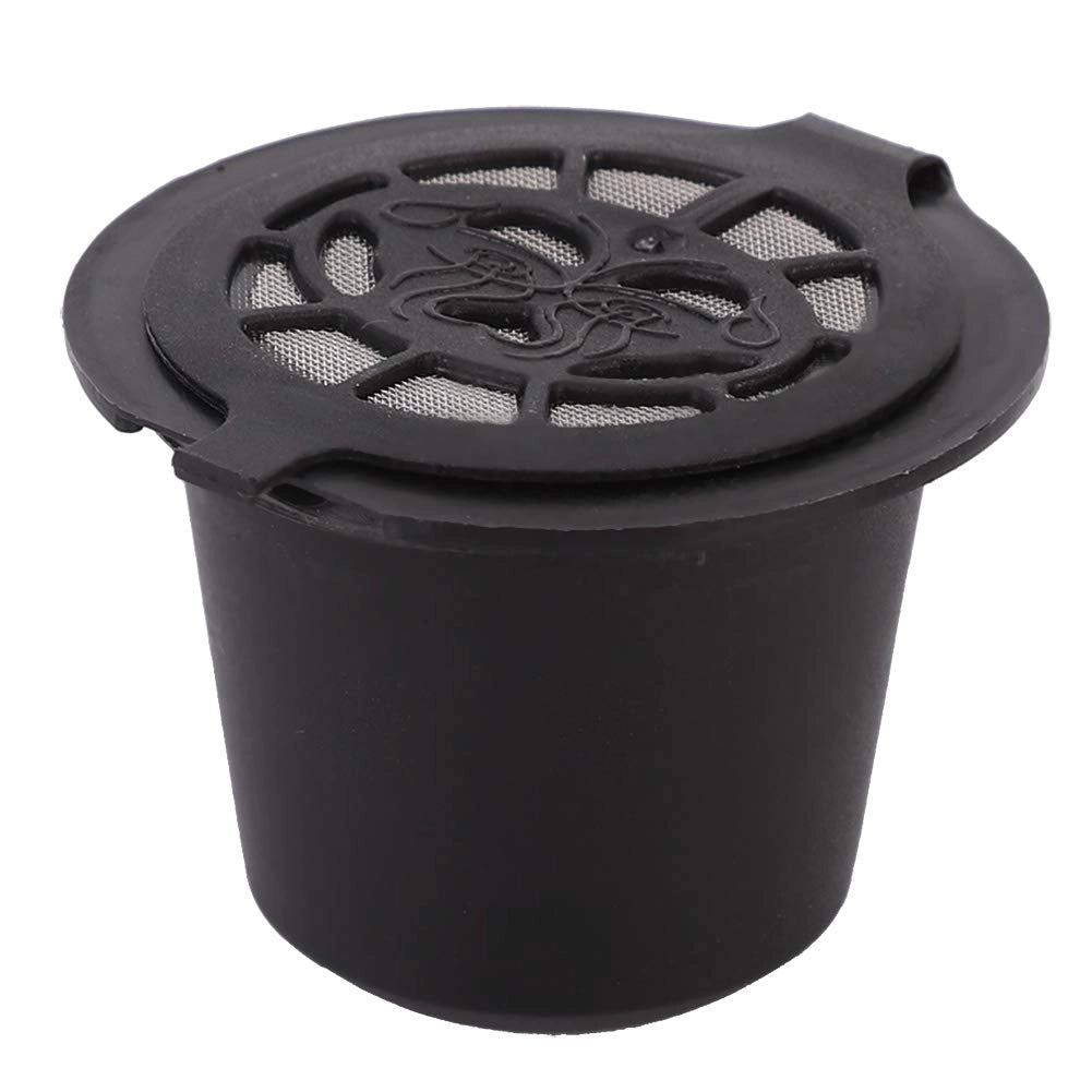 Set di 3 capsule riutilizzabili per espresso, ricaricabili, con cucchiaino e spazzola