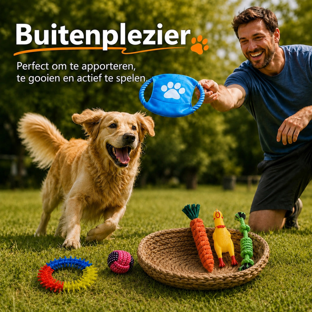 Set di 11 giochi da masticare per cani in corda di cotone e gomma