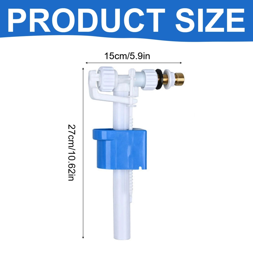 Valvola di riempimento per serbatoio del WC, universale, in PP/ottone, con attacchi G3/8 e G1/2, colore blu