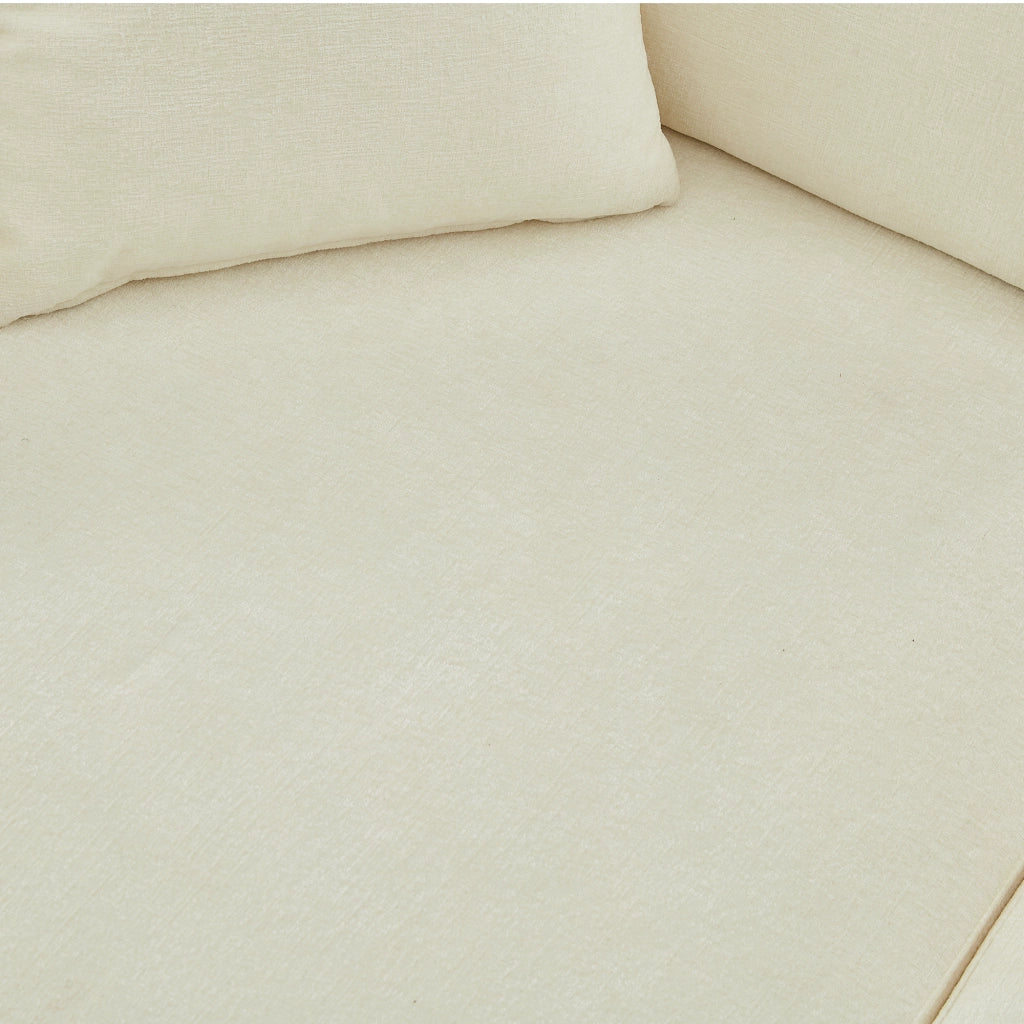 Divano letto pieghevole 2 in 1 con porte USB e Type C in tessuto beige