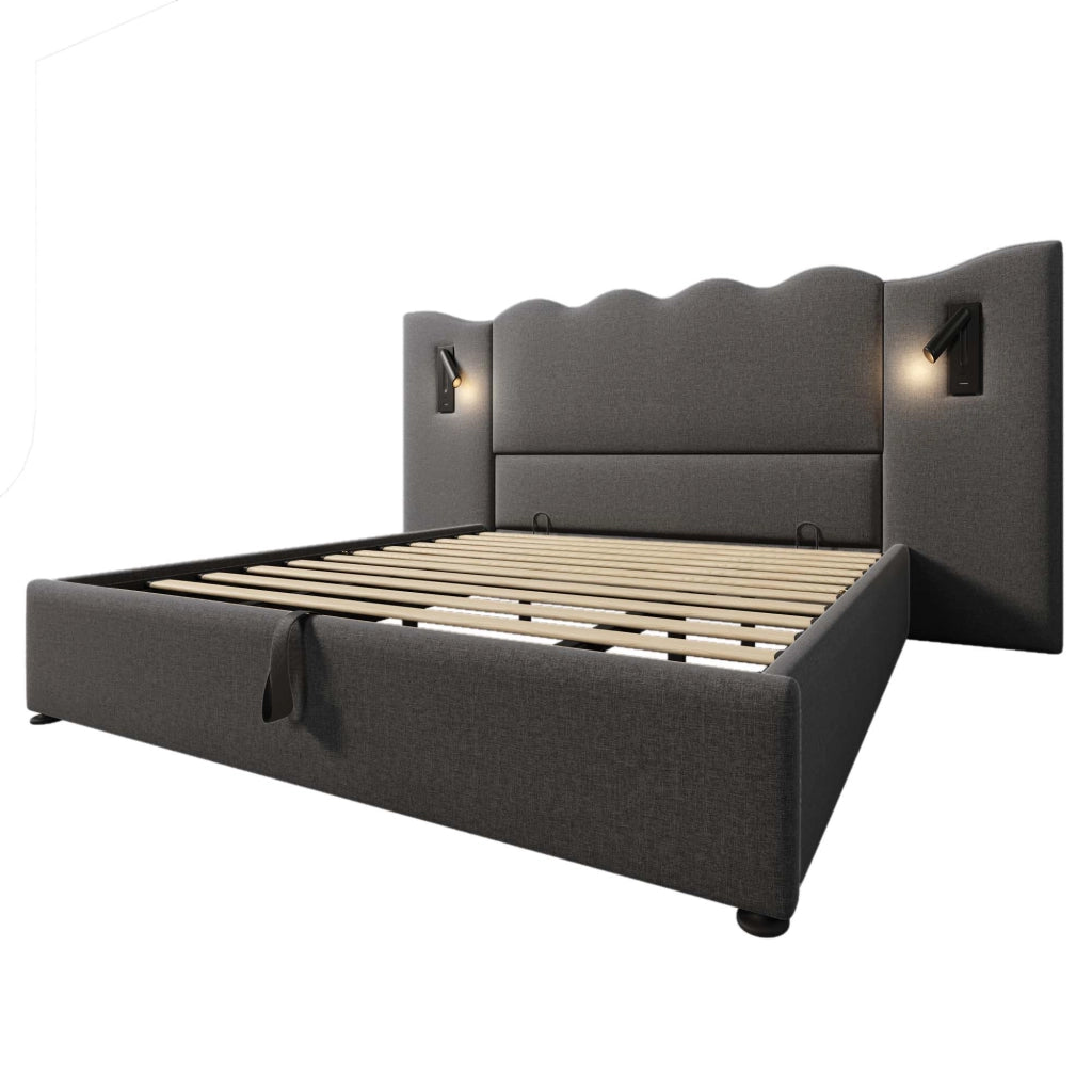 Letto matrimoniale contenitore 180x200 grigio