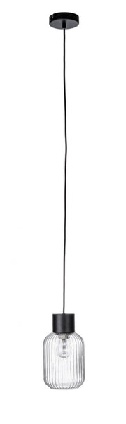 Lampadario 1 luce trasparente-nero D.15x120h