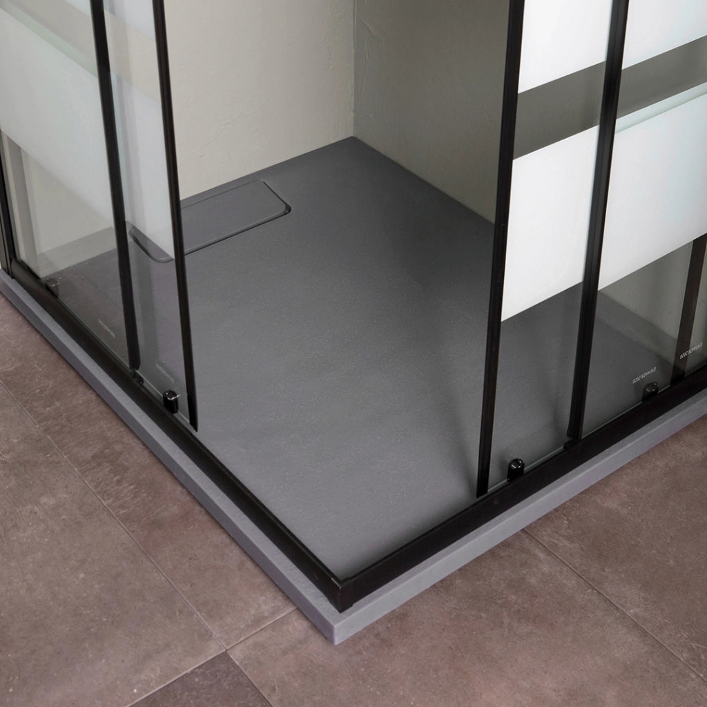 Box doccia scorrevole 100x80 nero opaco