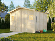 Casetta da giardino in legno Dan B 273x280 cm – abete grezzo, pareti 16 mm - LOSA esterni da vivere Cheonda