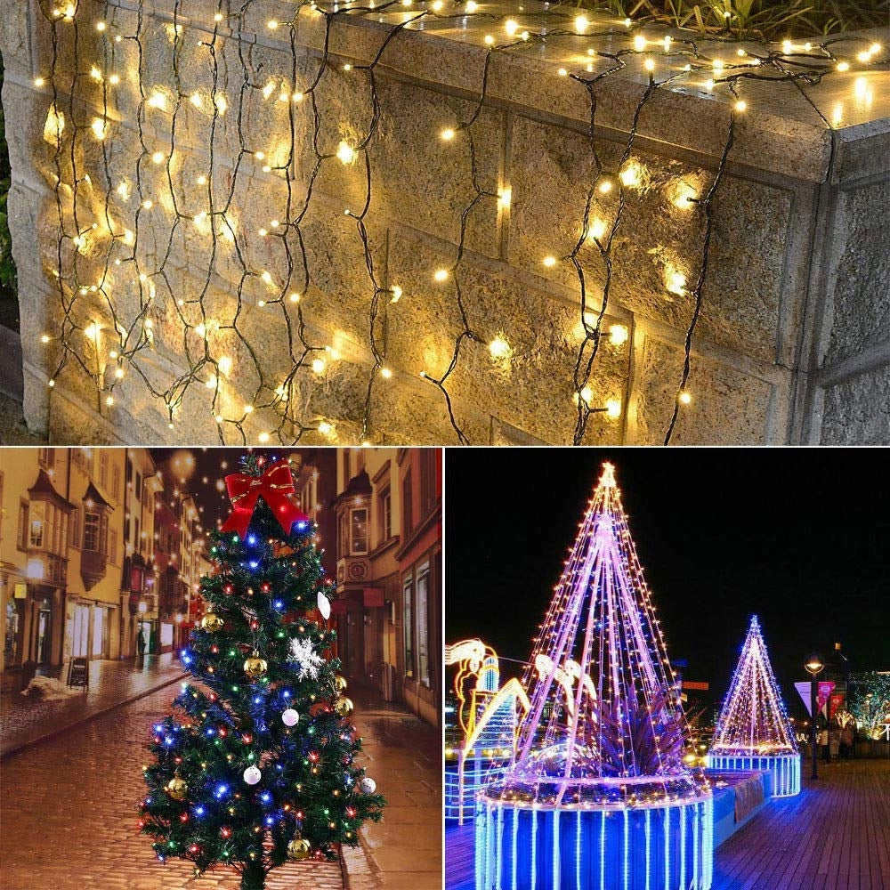 Lampada solare da esterno, 5 metri di lunghezza, 50 LED, impermeabile (bianca)