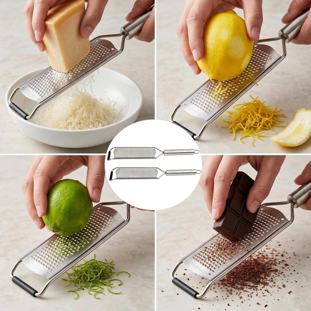 Set di 2 grattugie manuali in acciaio inossidabile, per formaggio e verdure