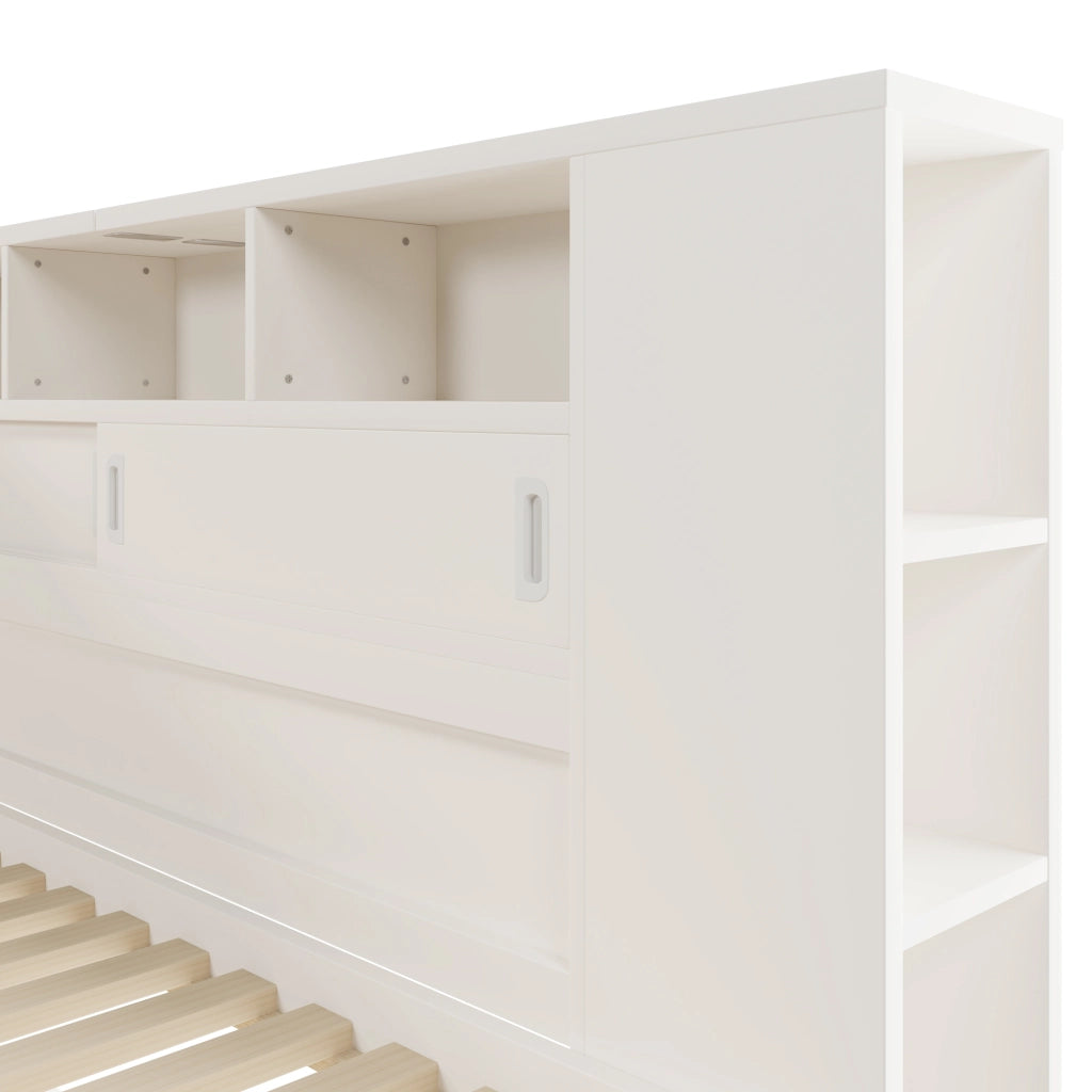 Letto singolo bianco 90x200 cm con letto estraibile