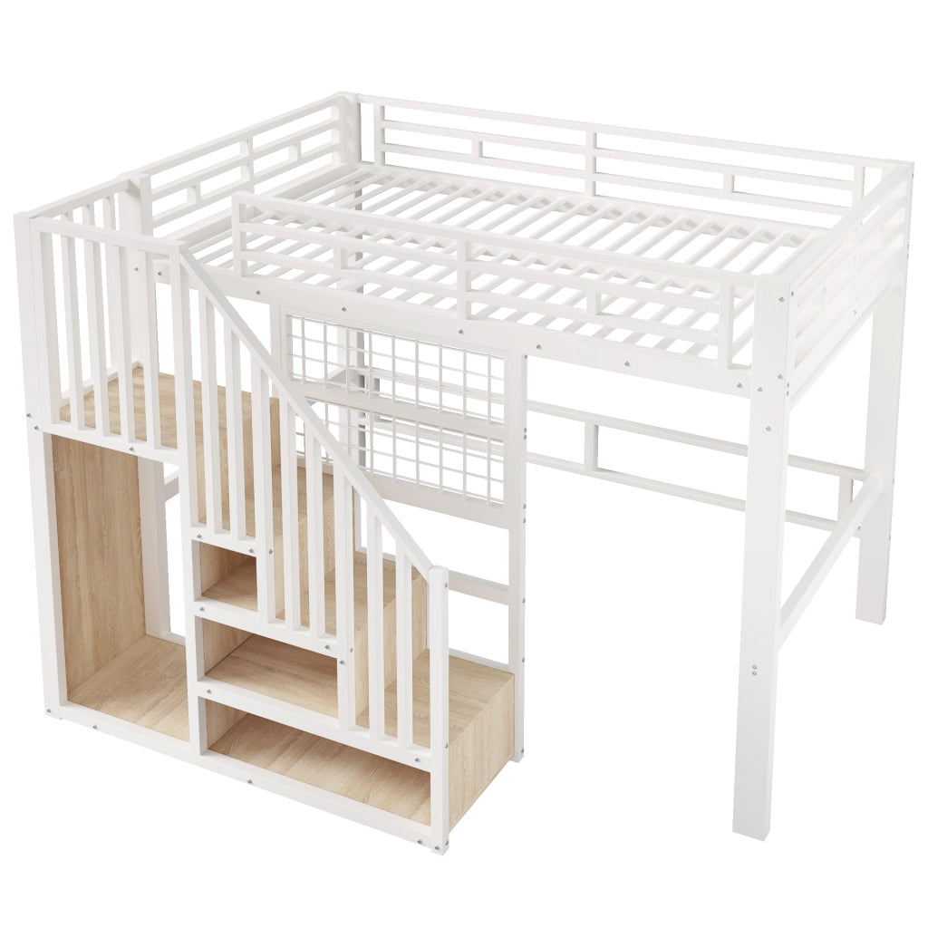 Letto a soppalco 140x200 cm in metallo e MDF