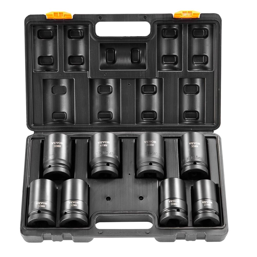 Set di 8 bussole a percussione SX1D8000 2,54 cm in acciaio CR-MO con custodia robusto per officina e fai da te