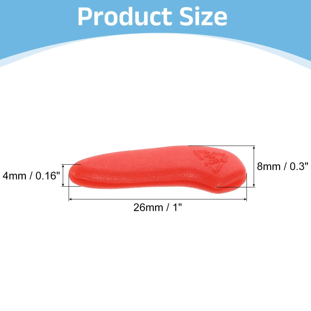 50 coperture protettive in plastica, colore rosso, dimensioni 26 x 8,5 x 4 mm