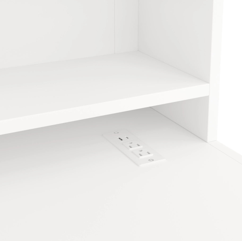 Letto a soppalco 90x200 cm con scrivania, armadio e LED bianco