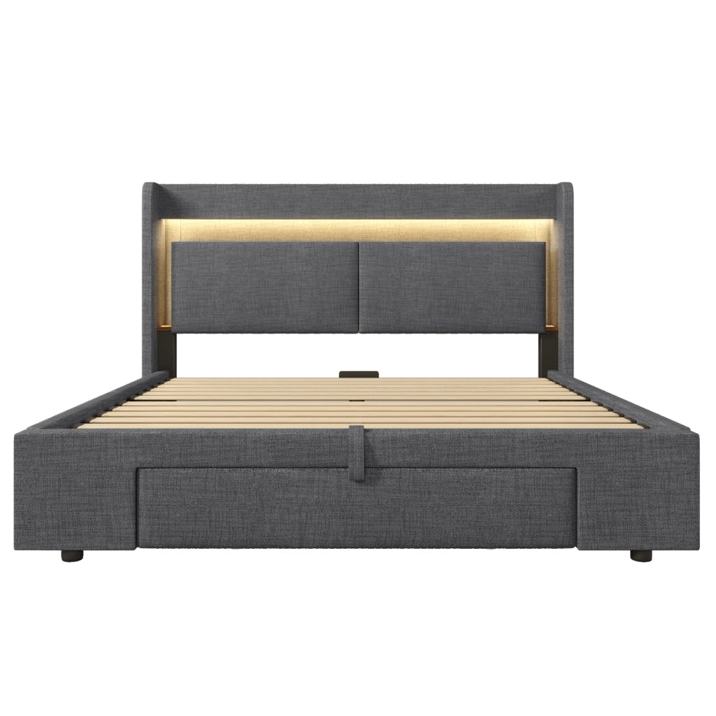 Letto imbottito 160x200 cm con contenitore idraulico