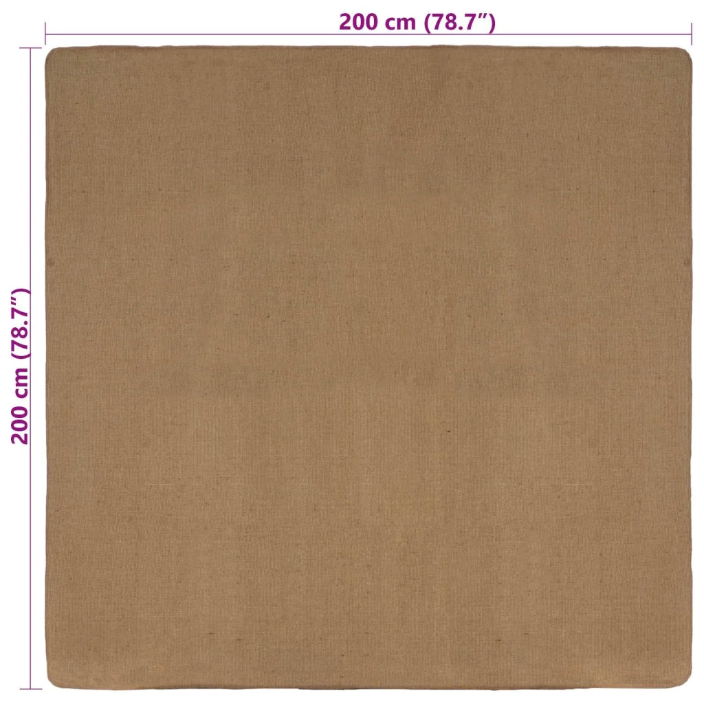 Tappeto da Area Marrone Chiaro 200 x 200 cm Juta 42010785