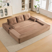 DIVANO letto 232x98x80 cm in velluto a coste marrone