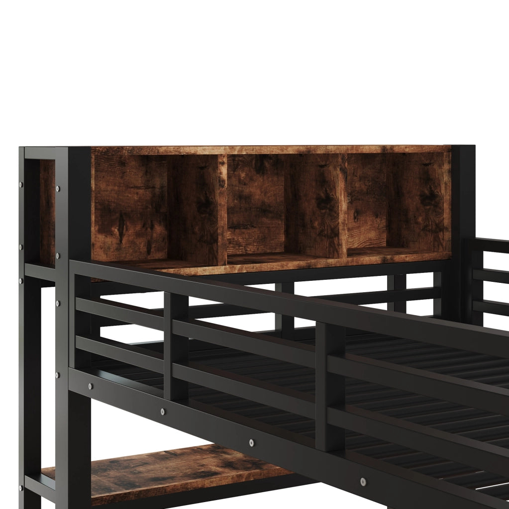 Letto a soppalco 90x200 cm con scrivania e guardaroba