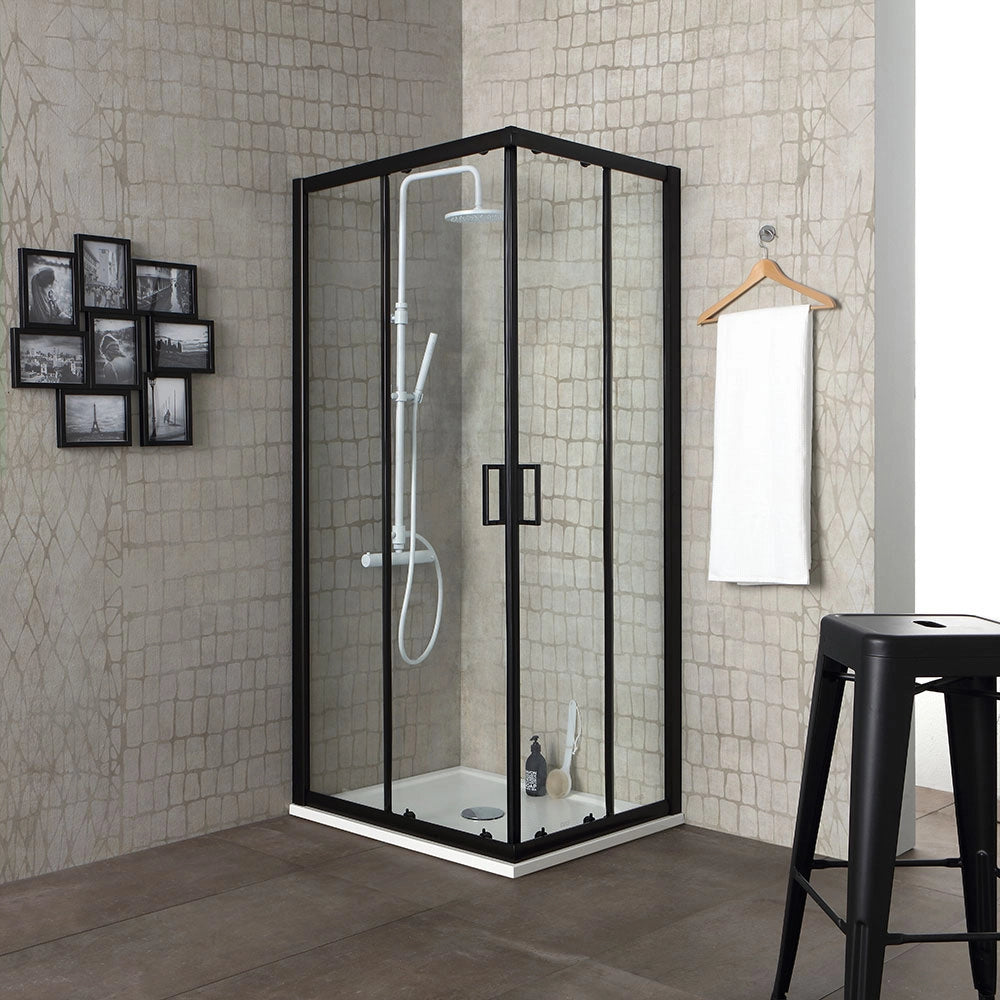 Box doccia 70x70 telaio nero opaco