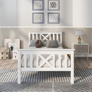 Letto singolo bianco 90x200 cm con rete a doghe