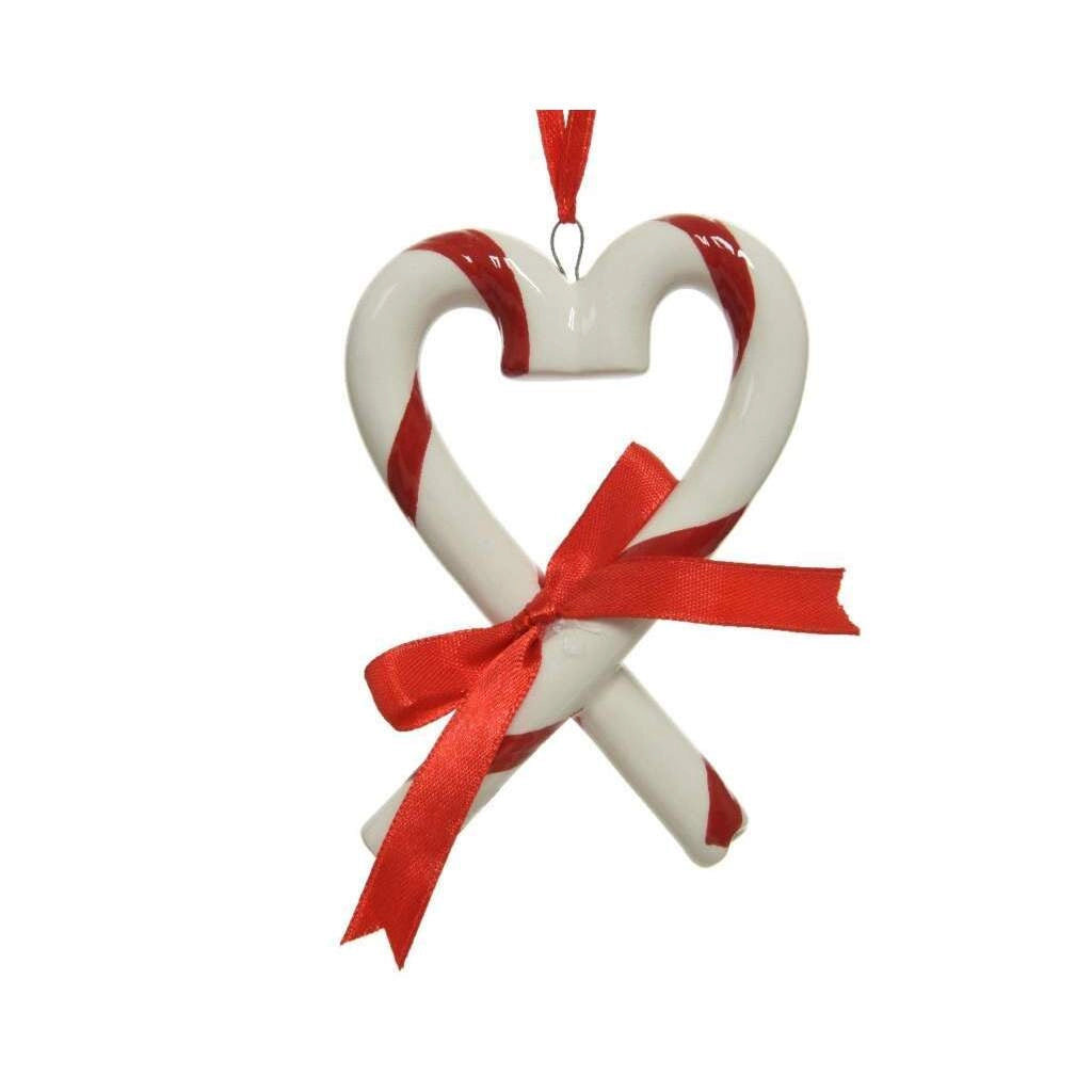APPENDINO CUORE 10CM BIANCO / ROSSO FATTO A MANO.