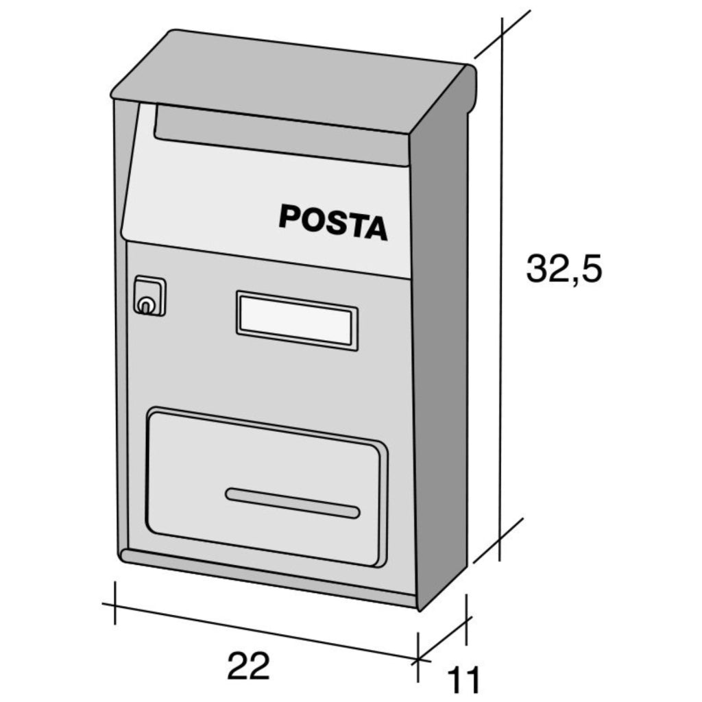 ALUBOX FT Cassetta Postale Da Esterno 32,5X22X11 Cm Cassetta Posta Con Tettuccio Superiore Cassetta Lettere Prelievo Frontale Cassetta Della Posta Formato Lettera COLORE: ANTRACITE