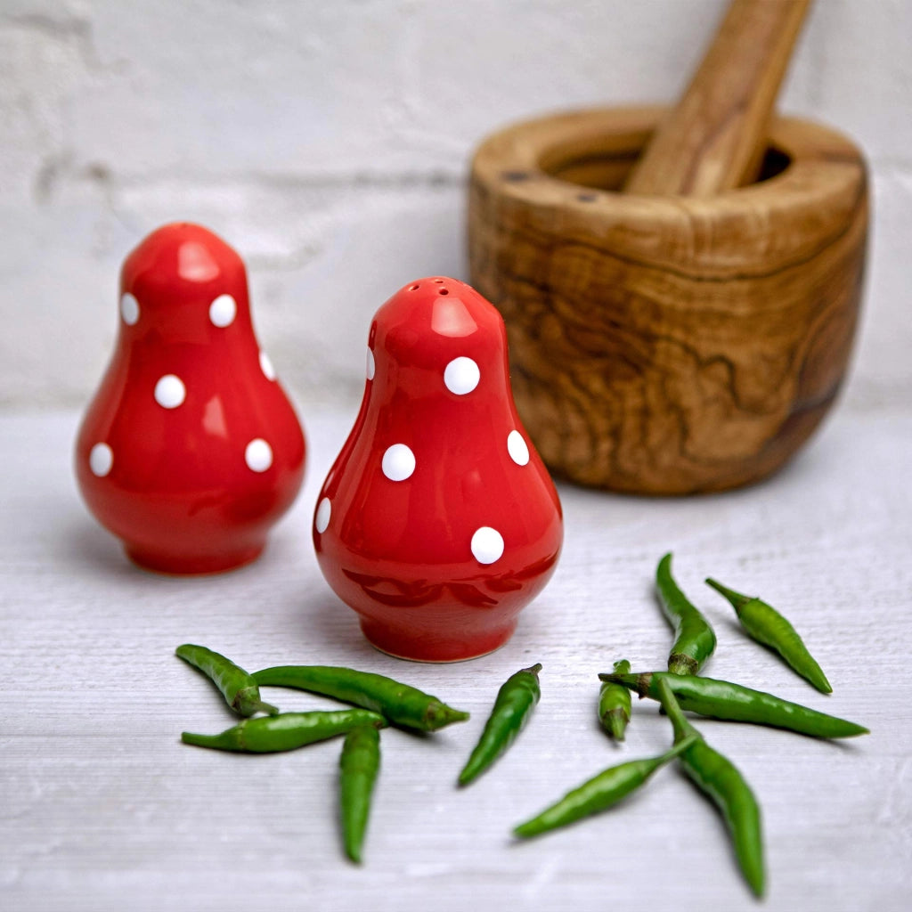 Set di dosapane e dosasale, in Vetroceramica, rosso e bianco, 2 pezzi