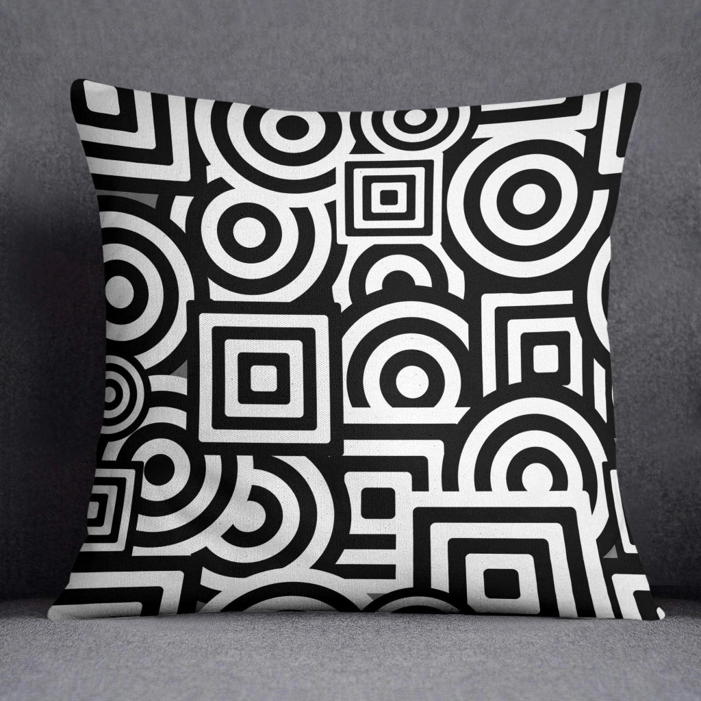 Cuscino, copricuscino 45x45 cm, cotone, chiusura a zip, multicolore, design moderno