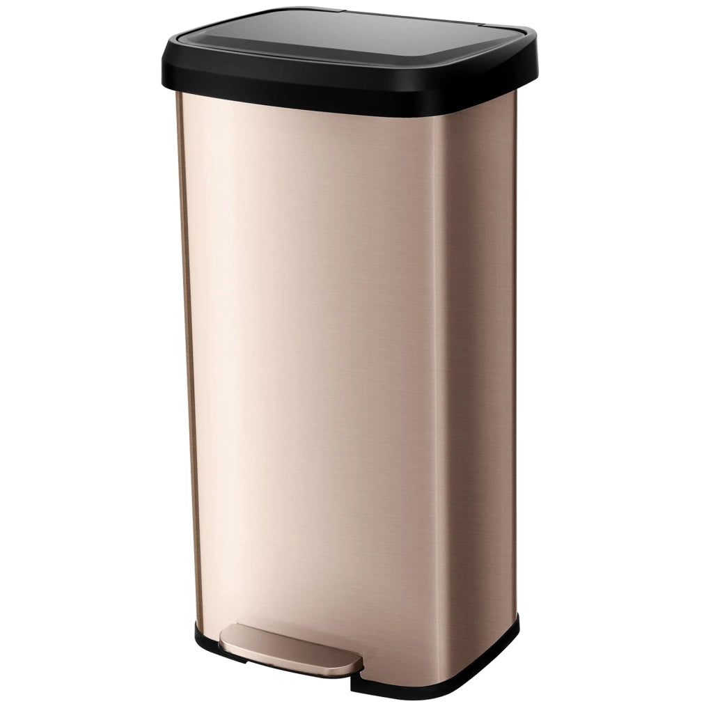 68L Step Trash Can with Soft Close Lid and Deodorizer Compartment-Golden
