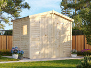 Casetta da giardino in legno Dan A 243x190 cm – abete grezzo, pareti 16 mm - LOSA esterni da vivere Cheonda