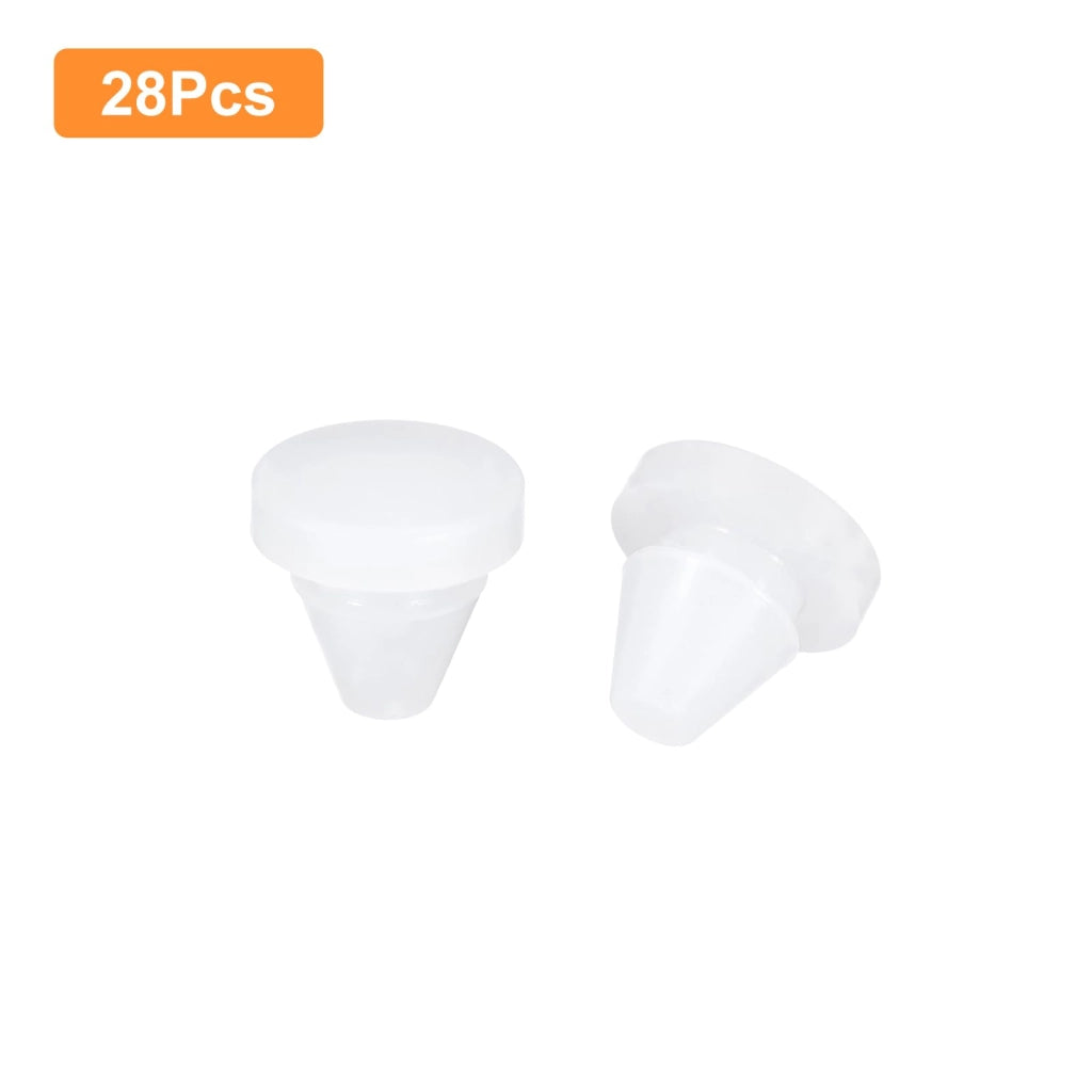 Tappi in silicone, 28 pezzi, rotondi, per fori da 6-7 mm, trasparenti