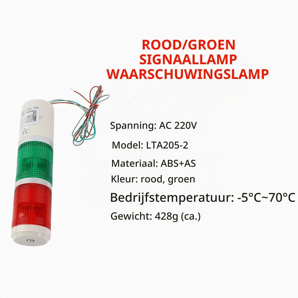Segnalatore luminoso a LED rosso/verde, 230V, 3W, materiale ABS