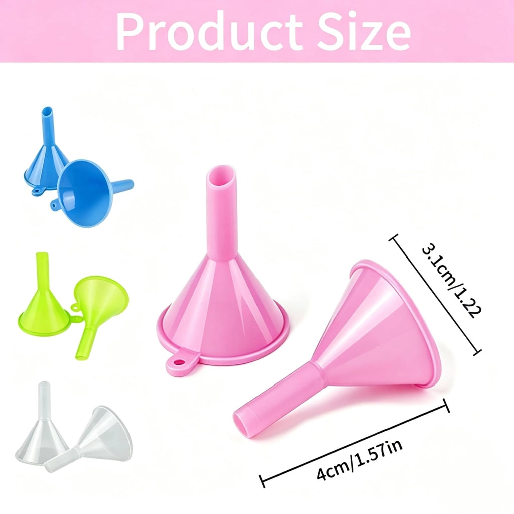 8 pezzi piccoli imbuti in plastica per oli, polveri e spezie