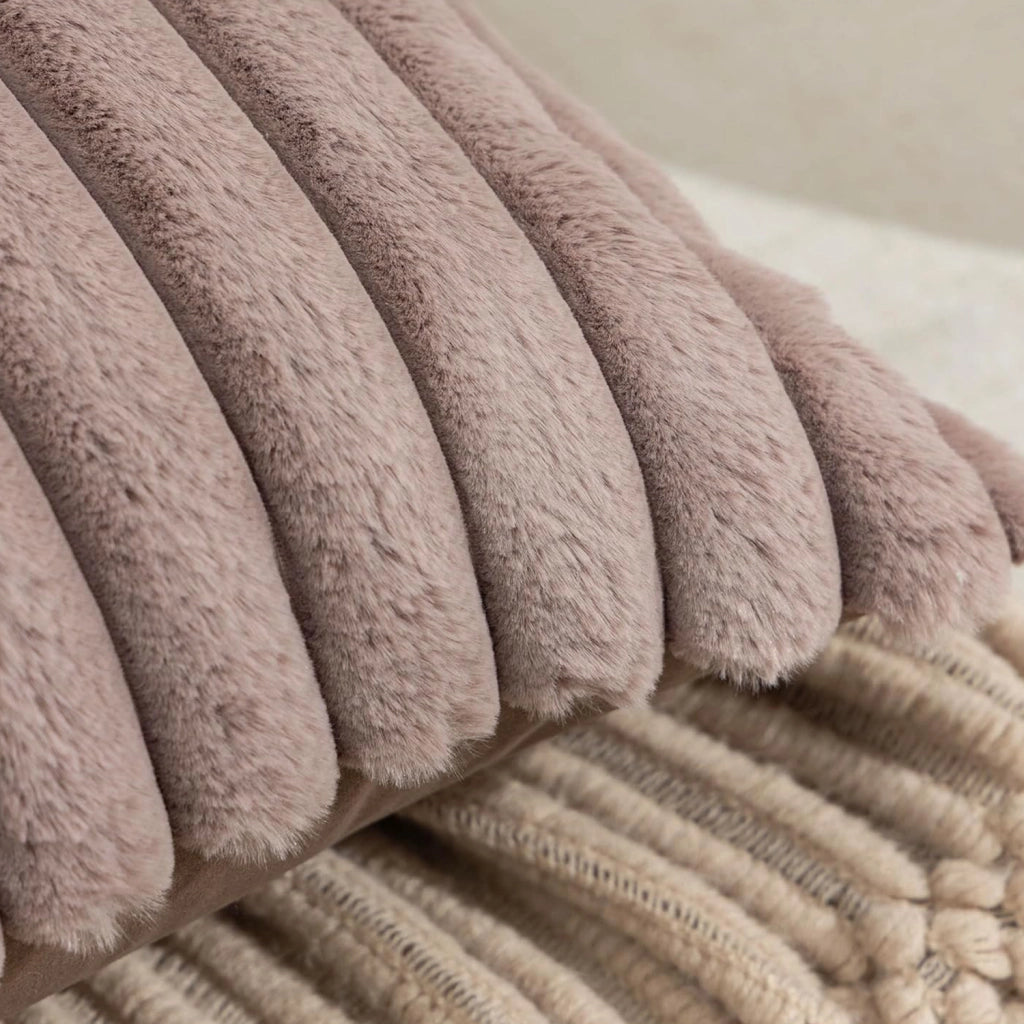 Set di 2 fodere per cuscini 45 x 45 cm color cammello chiaro