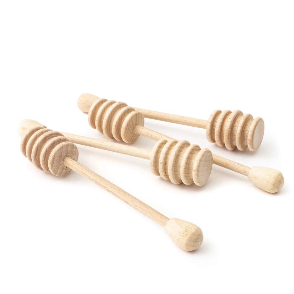 Set di 4 cucchiaini in legno per il miele, lunghezza 15 cm, ideali per gustare il miele