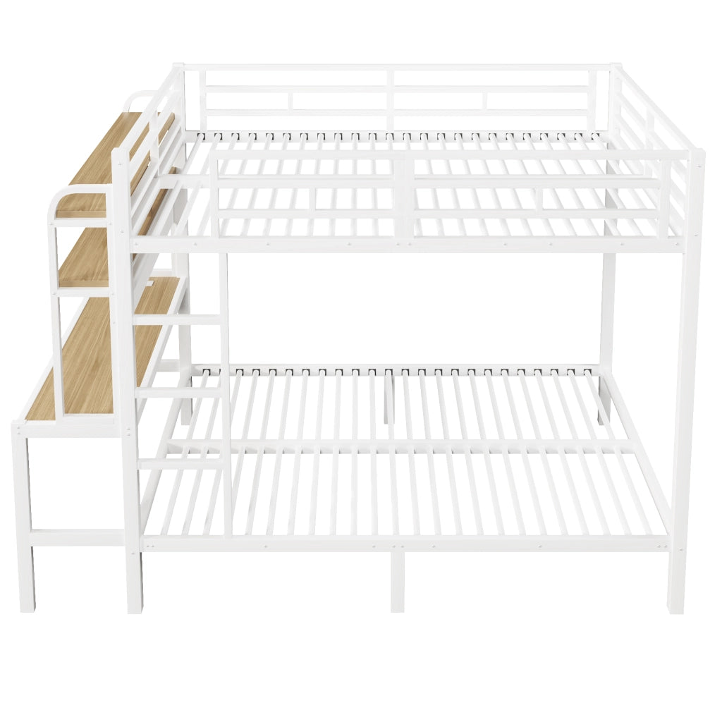 Letto a castello 140x200 cm in metallo; bianco