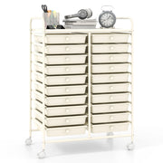 20 Drawers Rolling Storage Cart Studio Organizer-Beige