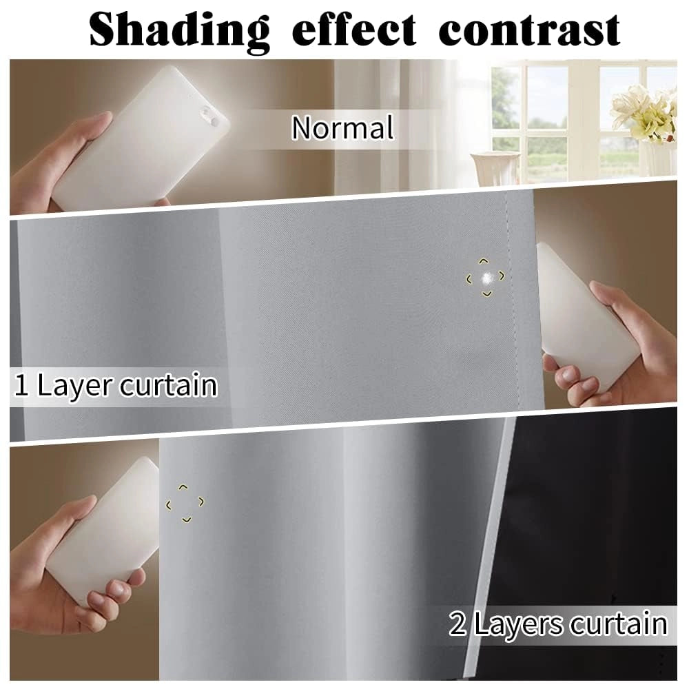 Tende oscuranti, set da 2, 140x200 cm, color argento-grigio