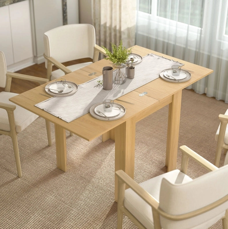 Tavolo allungabile 70/140 x 80 cm, design moderno, per 4-6 persone, salvaspazio, finitura effetto legno naturale