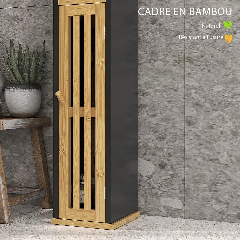 Mobile Bagno da Terra con Portarotolo in MDF e Bambù 2 Ripiani Salvaspazio Mobiletto WC Compatto e Pratico