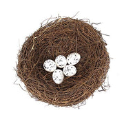 Nido artificiale per uccelli, con 5 uova in schiuma, 15 cm