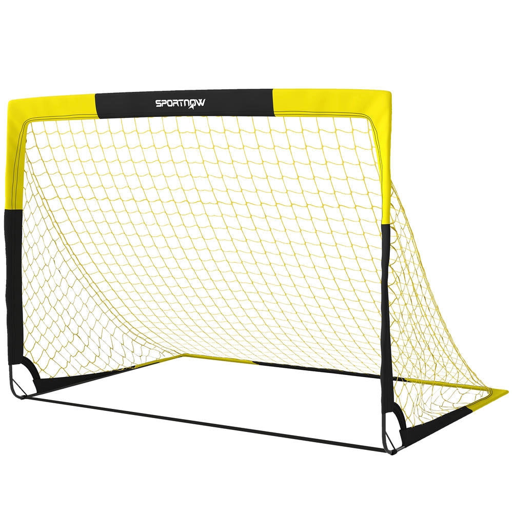 Porta da calcio pop-up pieghevole SPORTNOW 150 x 110 x 110 cm giallo portatile per giardino