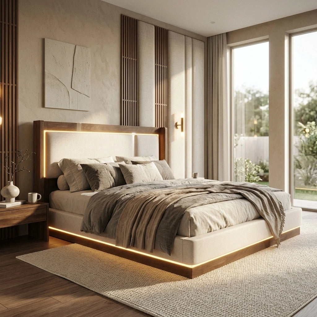 Letto matrimoniale contenitore 180x200 cm con LED