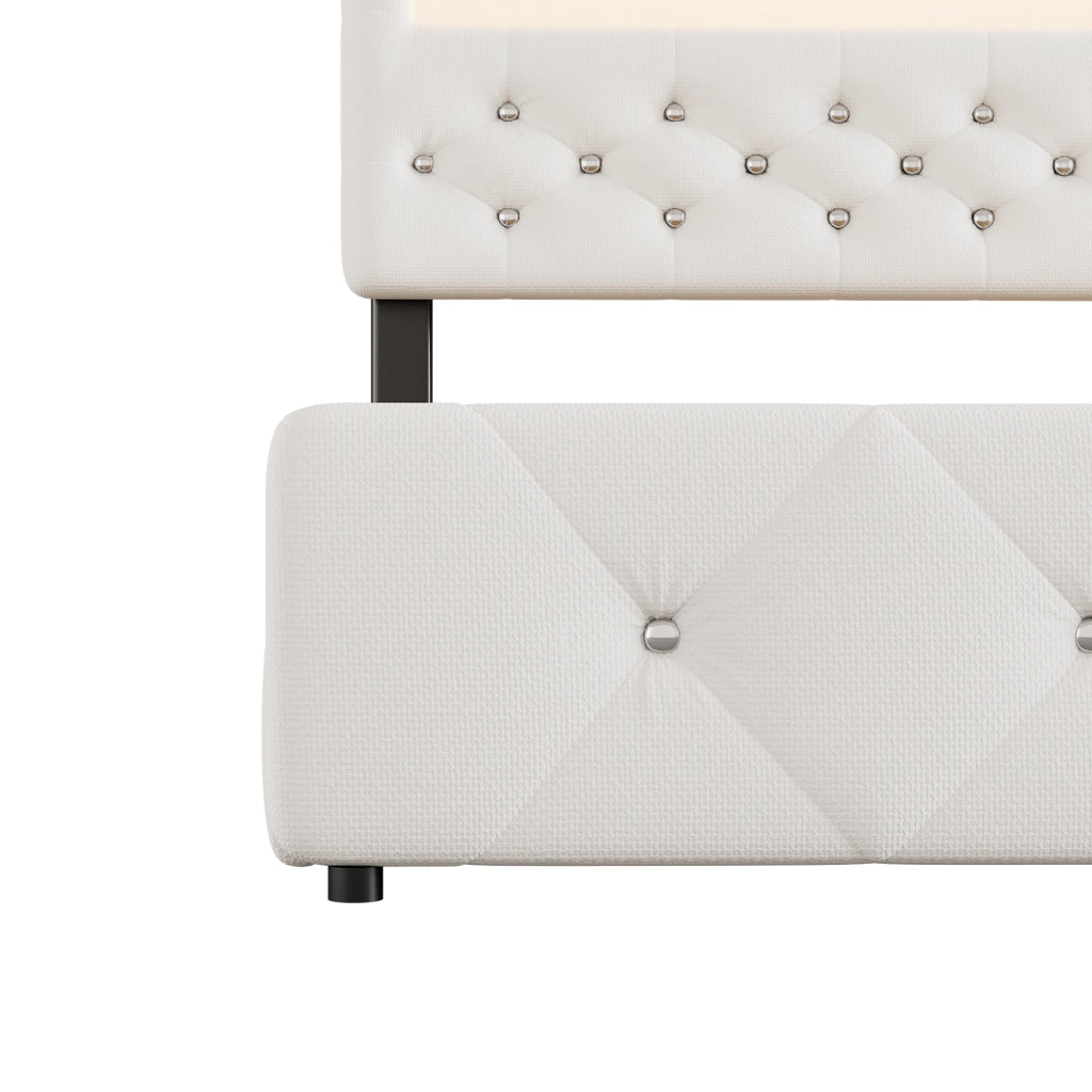 Letto matrimoniale imbottito 140x200 bianco