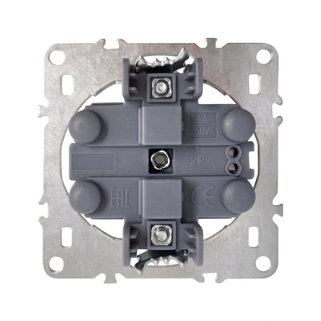 Presa Doppia Con Messa A Terra E Placca Oste Jnh002-g Black